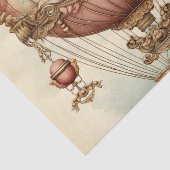 Steampunk Roze Hete Luchtballon Tissuepapier (Detail)