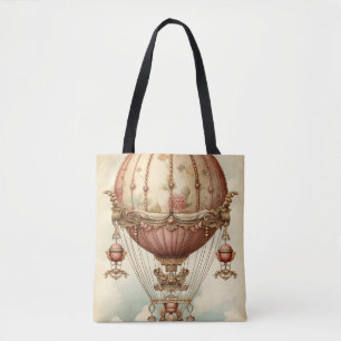 Steampunk Roze Hete Luchtballon Tote Bag