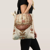  Steampunk Roze Hete Luchtballon Tote Bag (Dichtbij)