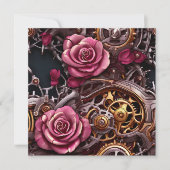 Steampunk Rozen Valentijnsdag Fototemplate Kaart (Voorkant)