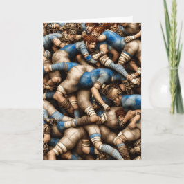 Steampunk Rugby - Wenskaart van Rugby Feestdagen Kaart