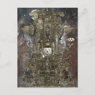 Steampunk Ruimtevaart Briefkaart