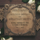 Steampunk Rustic Industrial Wedding Invitation Kaart