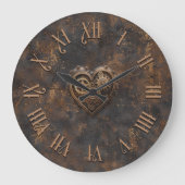 Steampunk Rustic Metal Wall Clock Grote Klok (Voorkant)