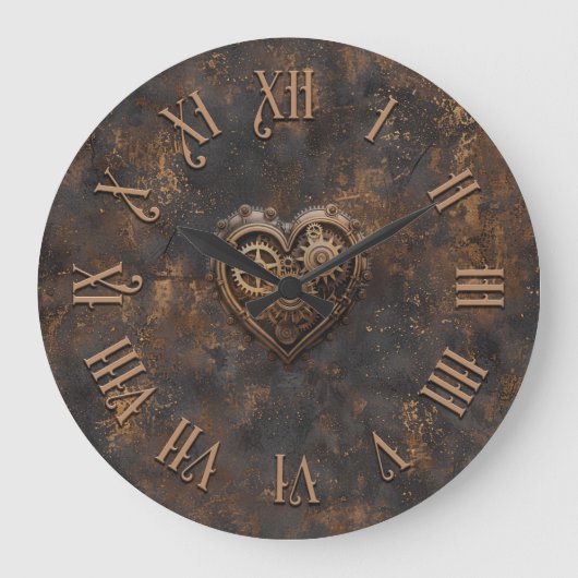 Steampunk Rustic Metal Wall Clock Grote Klok (Voorkant)