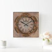 Steampunk  Rusty Art Deco Clock Vierkante Klok (Huis)