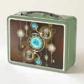 Steampunk Rusty Background met Turquoise Lenses (Achterkant)