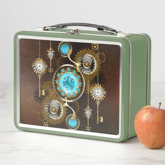 Steampunk Rusty Background met Turquoise Lenses (In situ)