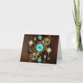 Steampunk Rusty Background met Turquoise Lenses (Voorkant)