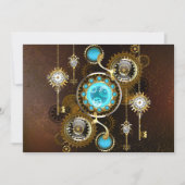 Steampunk Rusty Background met Turquoise Lenses Aankondiging (Voorkant)