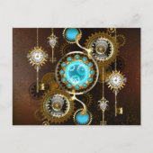 Steampunk Rusty Background met Turquoise Lenses Aankondigingskaart (Voorkant)