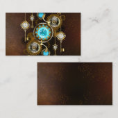 Steampunk Rusty Background met Turquoise Lenses Advieskaart (Voorkant / Achterkant)