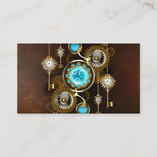 Steampunk Rusty Background met Turquoise Lenses Advieskaart (Voorkant)