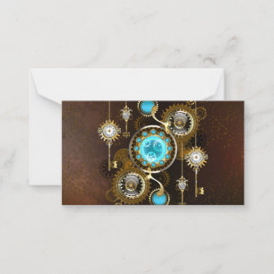 Steampunk Rusty Background met Turquoise Lenses Advieskaart