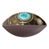 Steampunk Rusty Background met Turquoise Lenses American Football (Gedraaid 90)