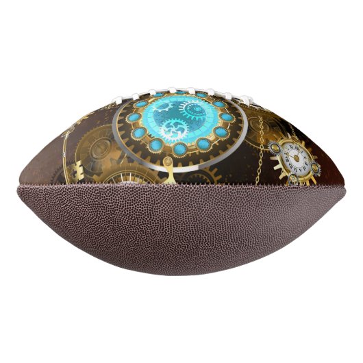 Steampunk Rusty Background met Turquoise Lenses American Football (Gedraaid 90)