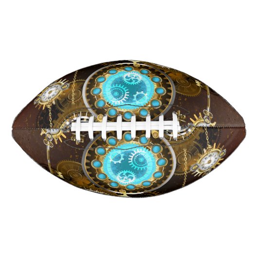 Steampunk Rusty Background met Turquoise Lenses American Football (Voorkant)