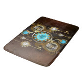 Steampunk Rusty Background met Turquoise Lenses Badmat (Gekanteld)