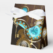 Steampunk Rusty Background met Turquoise Lenses Bedankdoosjes (Voorkant Zijde)