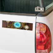 Steampunk Rusty Background met Turquoise Lenses Bumpersticker (Op Truck)