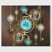 Steampunk Rusty Background met Turquoise Lenses Cadeaupapier (Vlak)