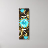 Steampunk Rusty Background met Turquoise Lenses Canvas Afdruk (Voorkant)