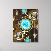 Steampunk Rusty Background met Turquoise Lenses Canvas Afdruk (Voorkant)