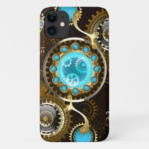 Steampunk Rusty Background met Turquoise Lenses Case-Mate iPhone Case