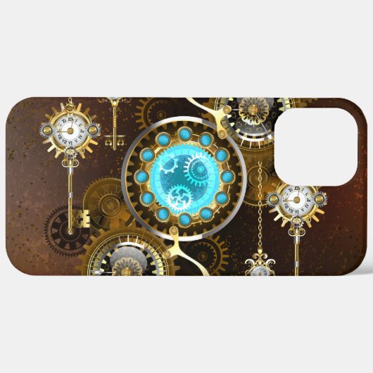 Steampunk Rusty Background met Turquoise Lenses Case-Mate iPhone Case (Achterkant / Rechts)