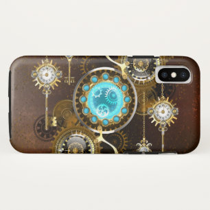 Steampunk Rusty Background met Turquoise Lenses Case-Mate iPhone Case