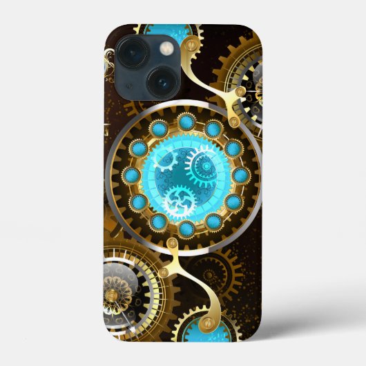 Steampunk Rusty Background met Turquoise Lenses Case-Mate iPhone Case (Achterkant)
