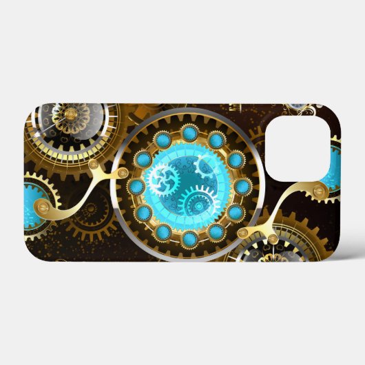 Steampunk Rusty Background met Turquoise Lenses Case-Mate iPhone Case (Achterkant (horizontaal))