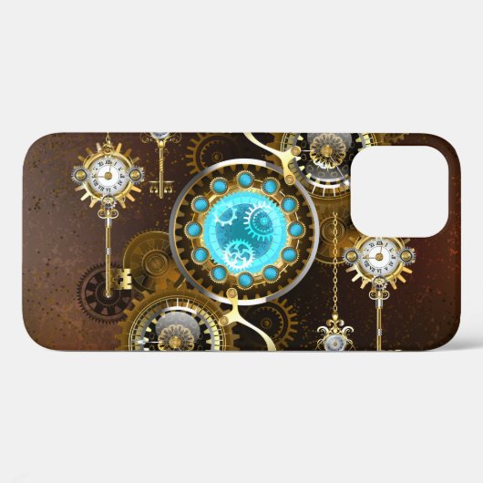 Steampunk Rusty Background met Turquoise Lenses Case-Mate iPhone Case (Achterkant (horizontaal))
