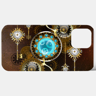 Steampunk Rusty Background met Turquoise Lenses Case-Mate iPhone Case