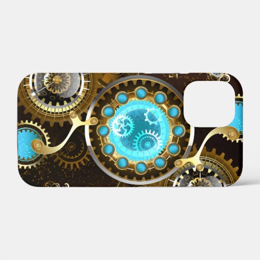 Steampunk Rusty Background met Turquoise Lenses Case-Mate iPhone Case (Achterkant (horizontaal))
