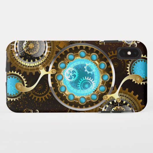 Steampunk Rusty Background met Turquoise Lenses Case-Mate iPhone Case (Achterkant (horizontaal))