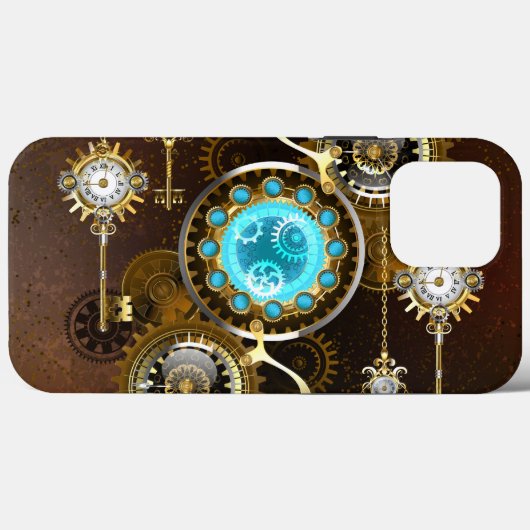 Steampunk Rusty Background met Turquoise Lenses Case-Mate iPhone Case (Achterkant (horizontaal))