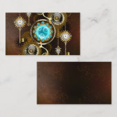 Steampunk Rusty Background met Turquoise Lenses Contactkaartje (Voorkant / Achterkant)
