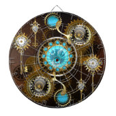 Steampunk Rusty Background met Turquoise Lenses Dartbord (Voorkant)