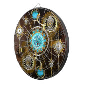Steampunk Rusty Background met Turquoise Lenses Dartbord (Voorkant Rechts)