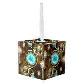 Steampunk Rusty Background met Turquoise Lenses Decoratie (Achter hoekig)