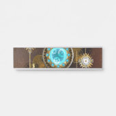 Steampunk Rusty Background met Turquoise Lenses Deurbordje (Voorkant)