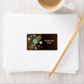 Steampunk Rusty Background met Turquoise Lenses Etiket (Insitu)