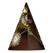 Steampunk Rusty Background met Turquoise Lenses Feesthoedjes (Achterkant)