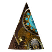 Steampunk Rusty Background met Turquoise Lenses Feesthoedjes (Links)