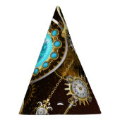 Steampunk Rusty Background met Turquoise Lenses Feesthoedjes (Rechts)