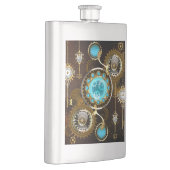 Steampunk Rusty Background met Turquoise Lenses Flacon (Rechts)