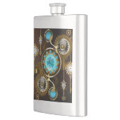 Steampunk Rusty Background met Turquoise Lenses Flacon (Links)