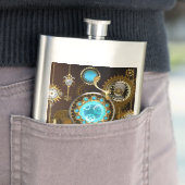 Steampunk Rusty Background met Turquoise Lenses Flacon (Voorbeeld)