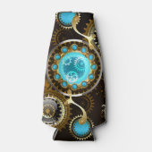 Steampunk Rusty Background met Turquoise Lenses Flesjeskoeler (Voorkant)